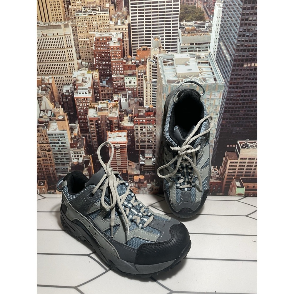 Worx Steel Toe Shoes Red Wing Gray/Blue Womens 7.5 W  ASTM F 2413-11  Steel Toe